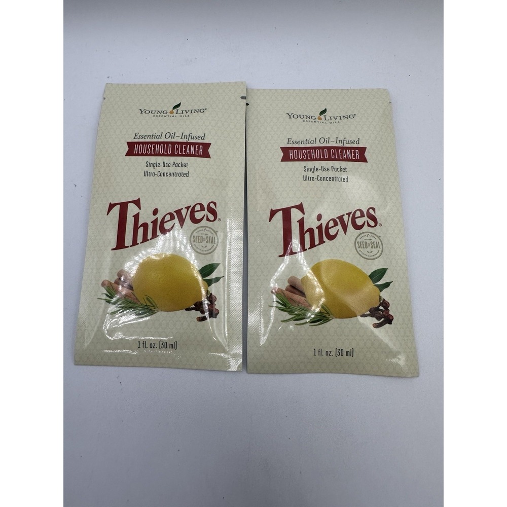2 Packets Young Living Thieves Household Cleaner packet 1 fl.oz 30ml each